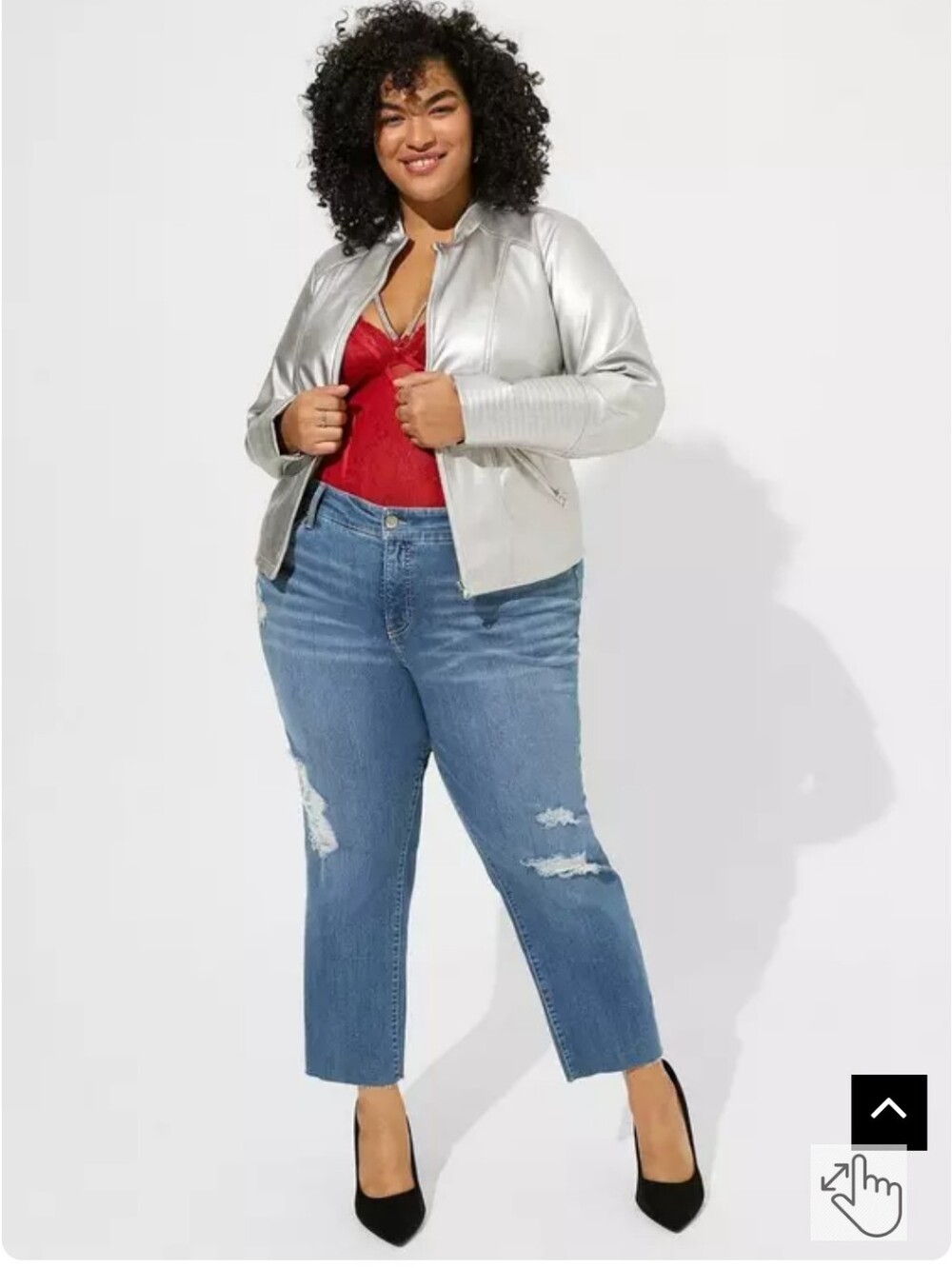 Torrid NEW Size 00: Silver Metallic FAUX Leather Moto Jacket